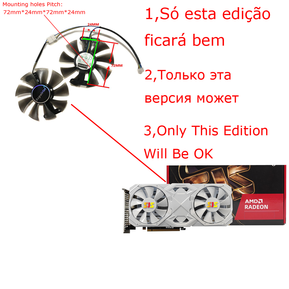 2Pcs/Set,Video Cards Fan,FL801 - Rx 580 8Gb 2048Sp Gpu recension och pris