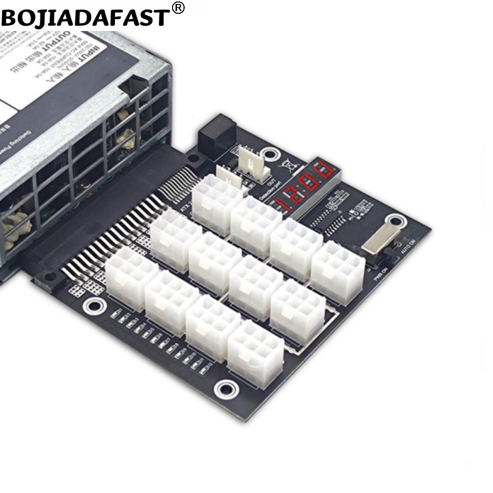 12 Ports PCIE 6Pin Connector S - 2400W Server Psu Breakout Board recension och pris